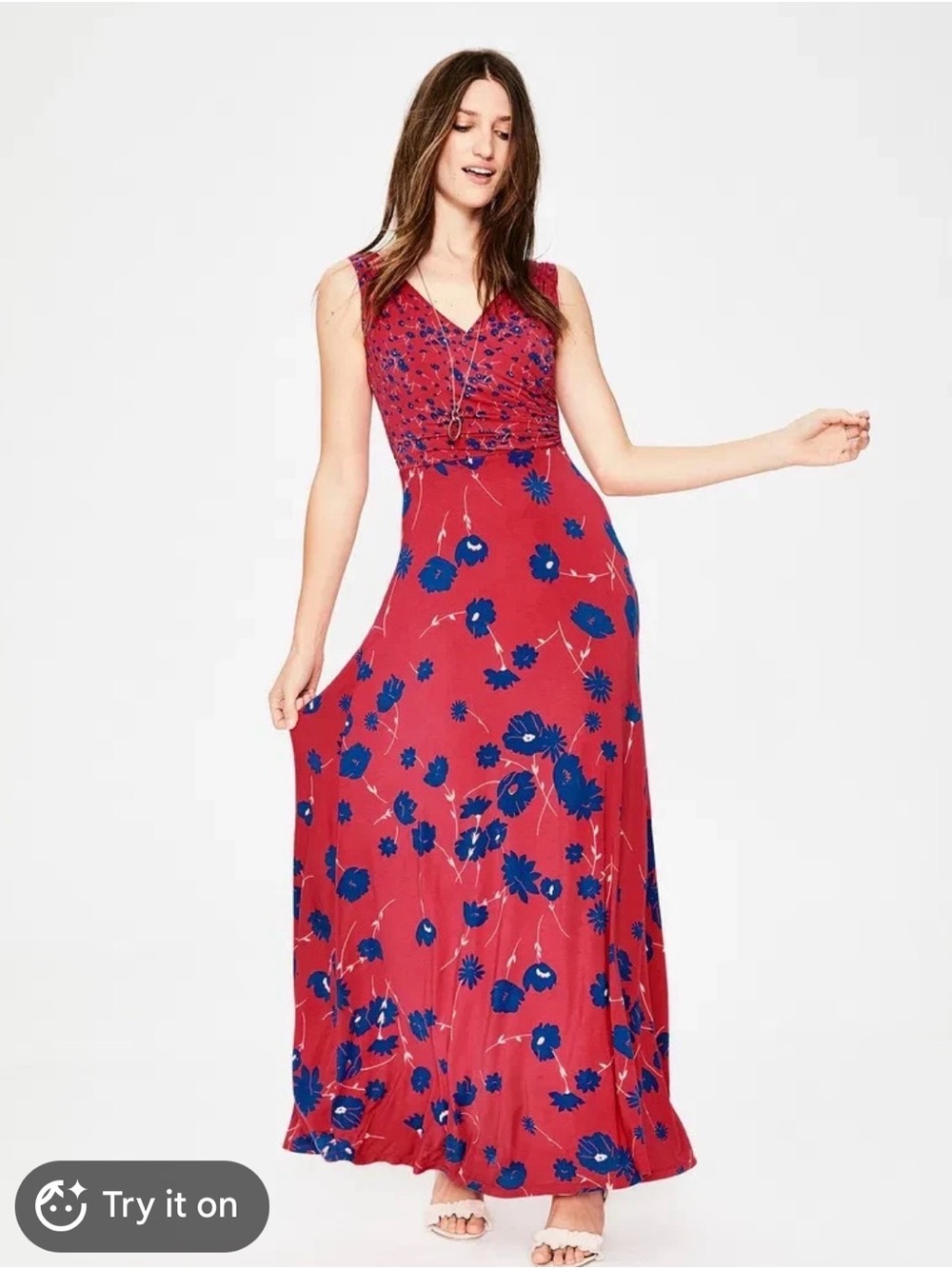 Boden Georgia floral print jersey maxi size 6R